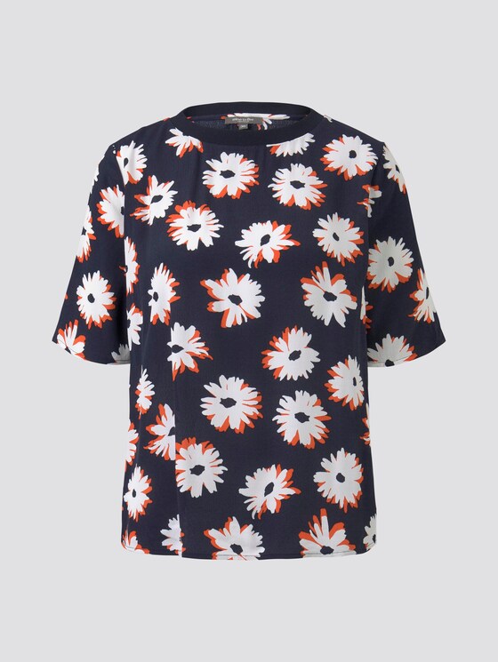 T-Shirt mit Blumenmuster - Frauen - navy floral design T-Shirt mit Blumenmuster - Frauen - navy floral design - 7 - Mine to five