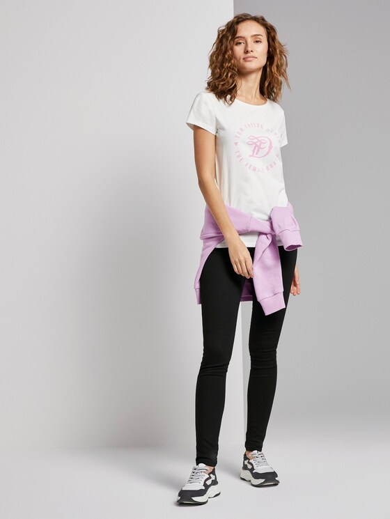 Jersey T-Shirt mit Print - Frauen - Off White Jersey T-Shirt mit Print - Frauen - Off White - 3 - TOM TAILOR Denim