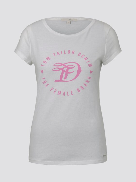 Jersey T-Shirt mit Print - Frauen - Off White Jersey T-Shirt mit Print - Frauen - Off White - 7 - TOM TAILOR Denim