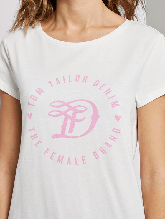 Jersey T-Shirt mit Print - Frauen - Off White Jersey T-Shirt mit Print - Frauen - Off White - 9 - TOM TAILOR Denim