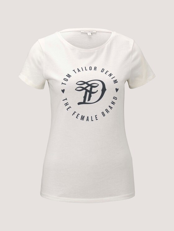 Jersey T-Shirt mit Print - Frauen - Gardenia White Jersey T-Shirt mit Print - Frauen - Gardenia White - 7 - TOM TAILOR Denim