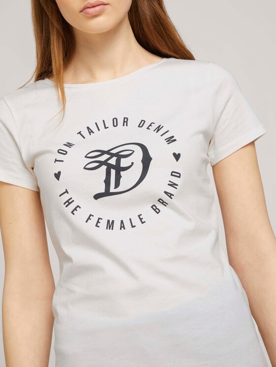 Jersey T-Shirt mit Print - Frauen - Gardenia White Jersey T-Shirt mit Print - Frauen - Gardenia White - 9 - TOM TAILOR Denim