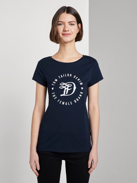 Jersey T-Shirt mit Print - Frauen - Real Navy Blue Jersey T-Shirt mit Print - Frauen - Real Navy Blue - 1 - TOM TAILOR Denim