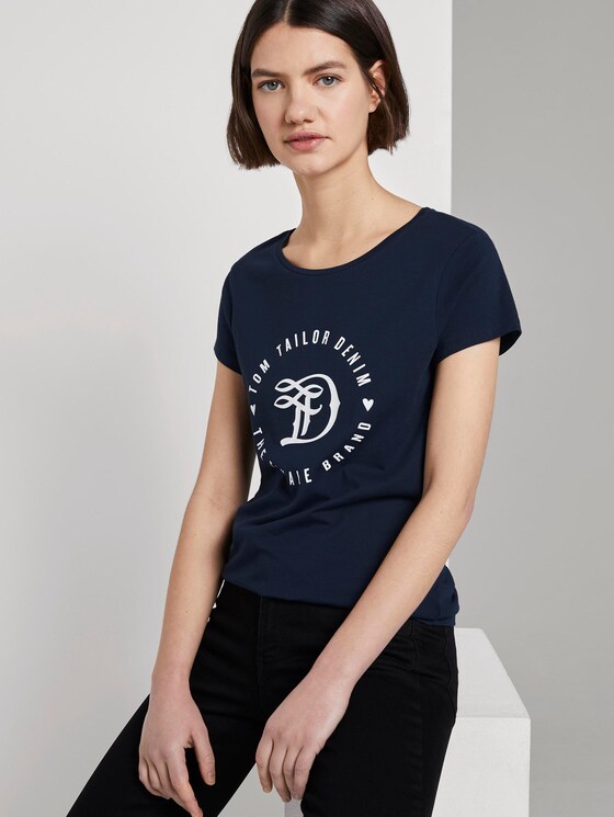 Jersey T-Shirt mit Print - Frauen - Real Navy Blue Jersey T-Shirt mit Print - Frauen - Real Navy Blue - 5 - TOM TAILOR Denim