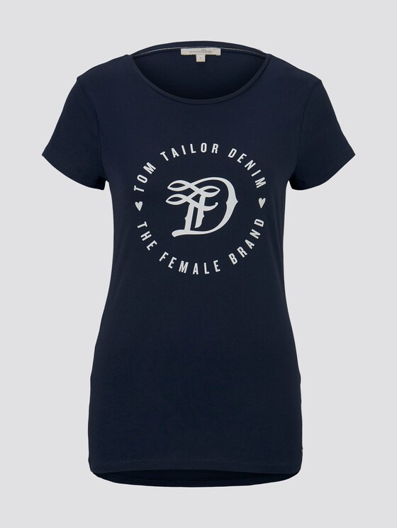 Jersey T-Shirt mit Print - Frauen - Real Navy Blue Jersey T-Shirt mit Print - Frauen - Real Navy Blue - 7 - TOM TAILOR Denim