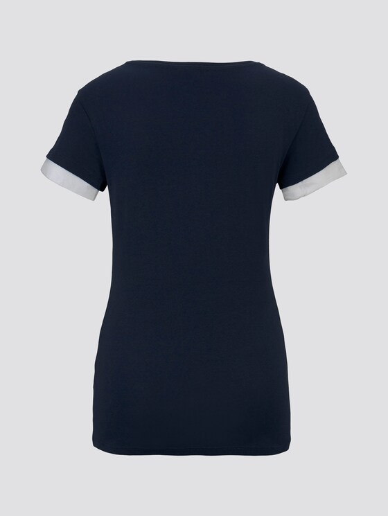 Jersey T-Shirt mit Print - Frauen - Real Navy Blue Jersey T-Shirt mit Print - Frauen - Real Navy Blue - 8 - TOM TAILOR Denim