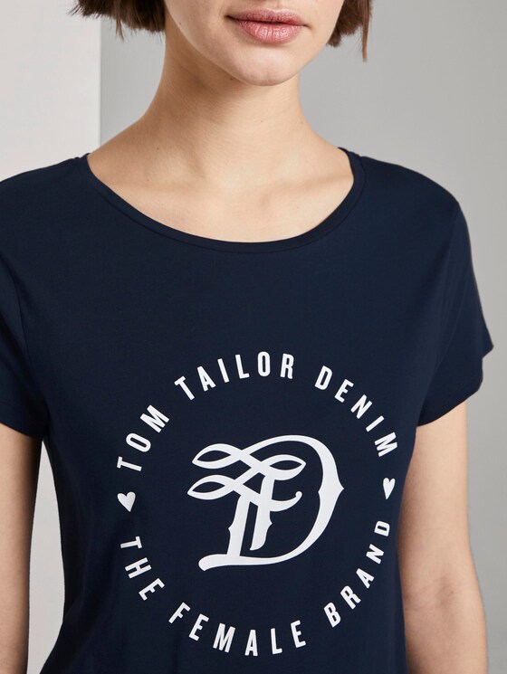 Jersey T-Shirt mit Print - Frauen - Real Navy Blue Jersey T-Shirt mit Print - Frauen - Real Navy Blue - 9 - TOM TAILOR Denim