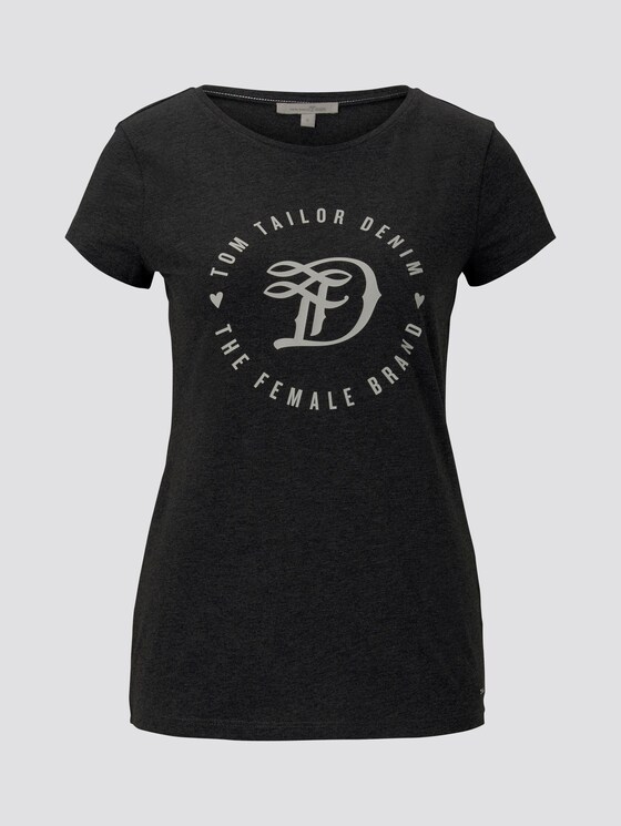 Jersey T-Shirt aus Bio-Baumwolle - Frauen - Shale Grey Melange Jersey T-Shirt aus Bio-Baumwolle - Frauen - Shale Grey Melange - 7 - TOM TAILOR Denim