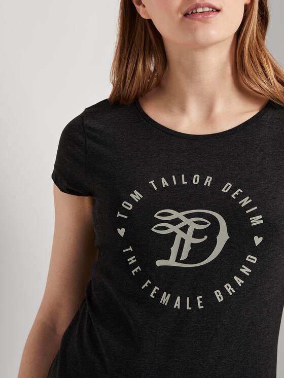 Jersey T-Shirt aus Bio-Baumwolle - Frauen - Shale Grey Melange Jersey T-Shirt aus Bio-Baumwolle - Frauen - Shale Grey Melange - 9 - TOM TAILOR Denim