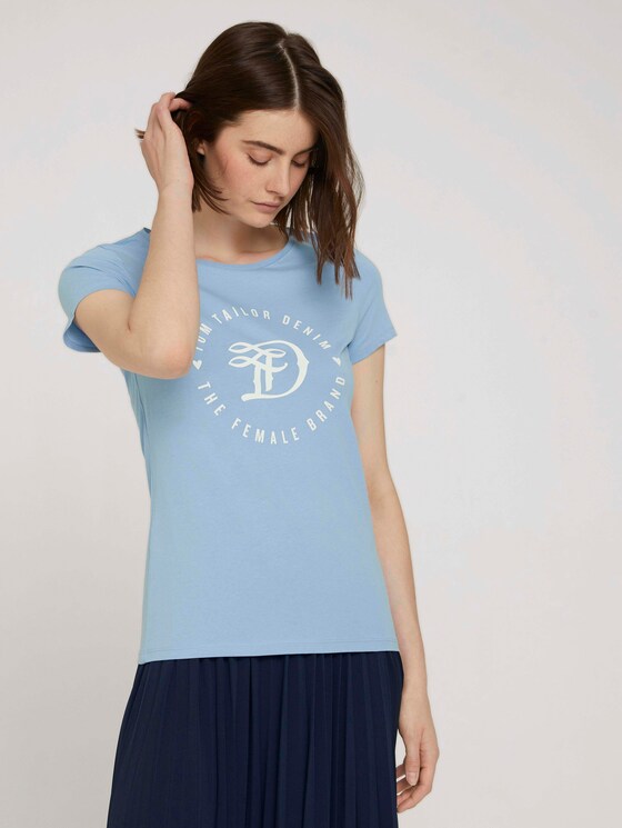 Jersey T-shirt with a print - Women - bel air blue Jersey T-shirt with a print - Women - bel air blue - 5 - TOM TAILOR Denim