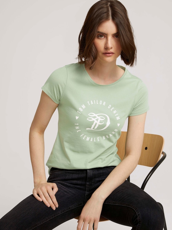 Jersey T-shirt with a print - Women - fresh mint green Jersey T-shirt with a print - Women - fresh mint green - 5 - TOM TAILOR Denim
