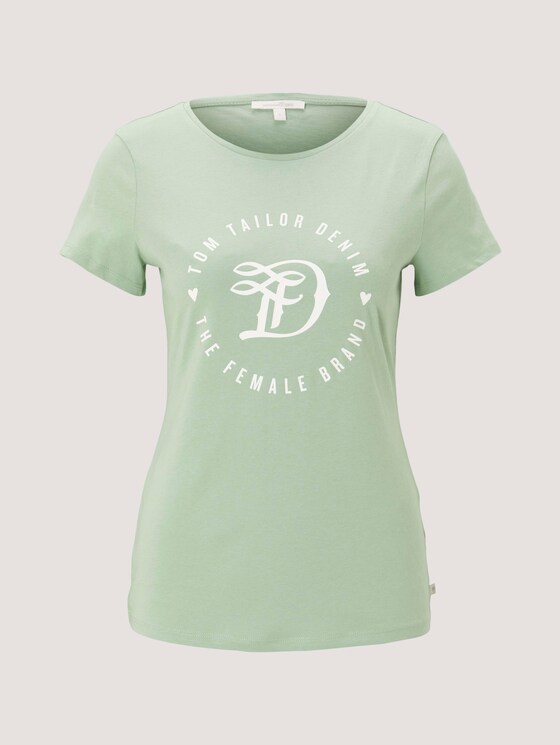 Jersey T-shirt with a print - Women - fresh mint green Jersey T-shirt with a print - Women - fresh mint green - 7 - TOM TAILOR Denim