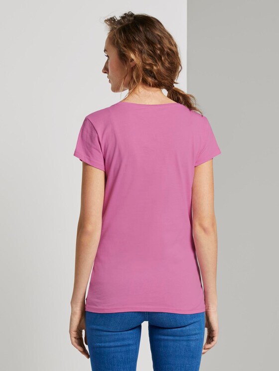 Jersey T-shirt with a print - Women - wild orchid pink Jersey T-shirt with a print - Women - wild orchid pink - 2 - TOM TAILOR Denim
