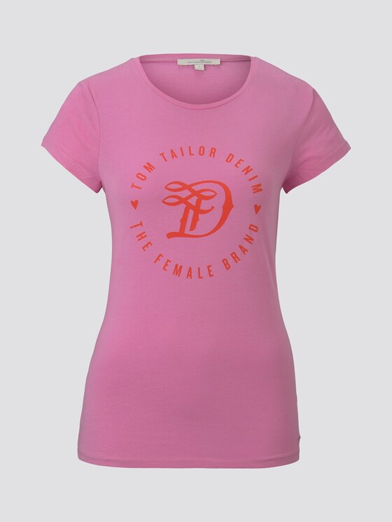 Jersey T-shirt with a print - Women - wild orchid pink Jersey T-shirt with a print - Women - wild orchid pink - 7 - TOM TAILOR Denim