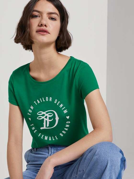 Jersey T-Shirt mit Print - Frauen - fresh bright green Jersey T-Shirt mit Print - Frauen - fresh bright green - 5 - TOM TAILOR Denim