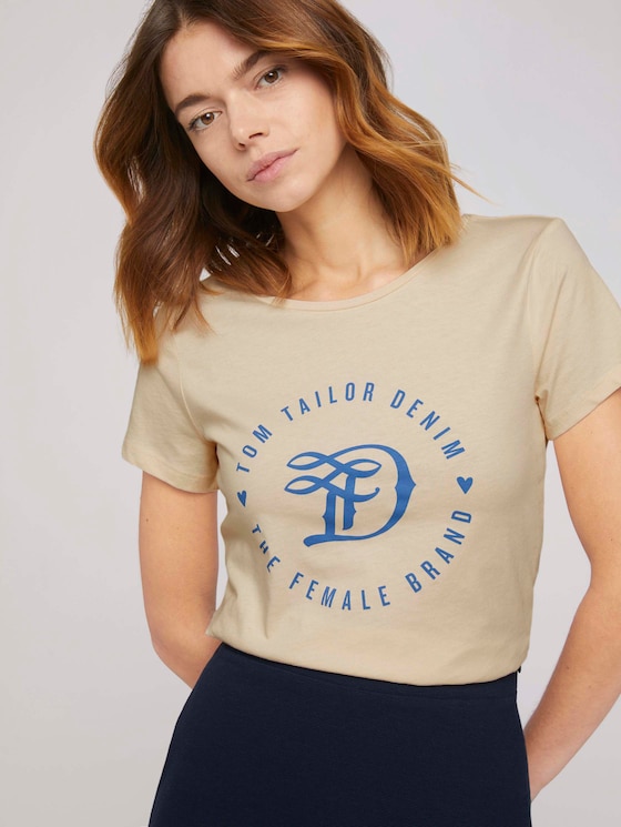 Jersey T-Shirt aus Bio-Baumwolle - Frauen - soft creme beige Jersey T-Shirt aus Bio-Baumwolle - Frauen - soft creme beige - 5 - TOM TAILOR Denim