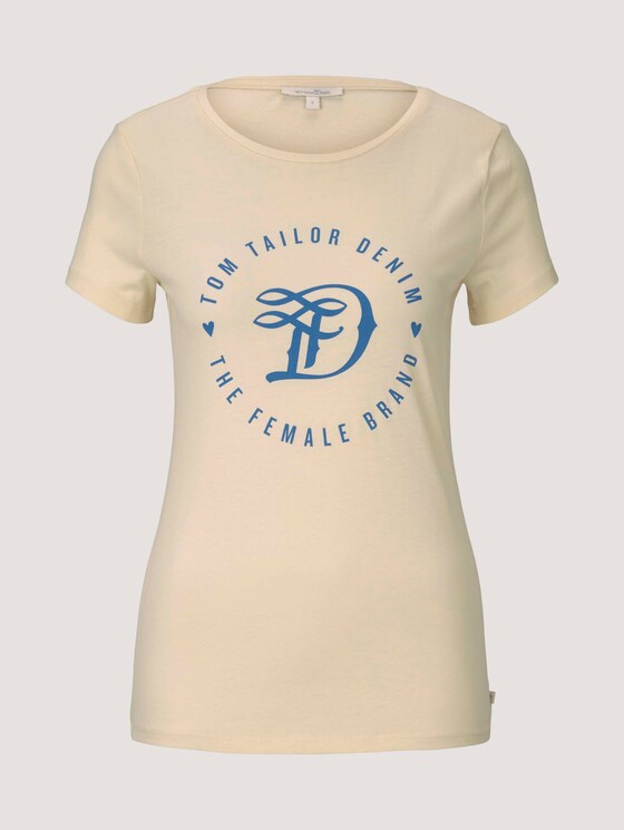 Jersey T-Shirt aus Bio-Baumwolle - Frauen - soft creme beige Jersey T-Shirt aus Bio-Baumwolle - Frauen - soft creme beige - 7 - TOM TAILOR Denim