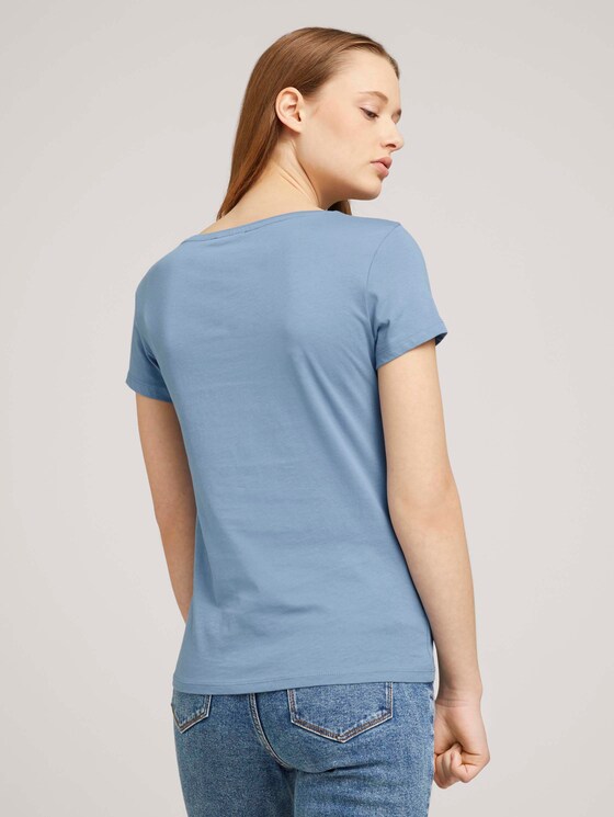 Jersey T-Shirt aus Bio-Baumwolle - Frauen - soft mid blue Jersey T-Shirt aus Bio-Baumwolle - Frauen - soft mid blue - 2 - TOM TAILOR Denim