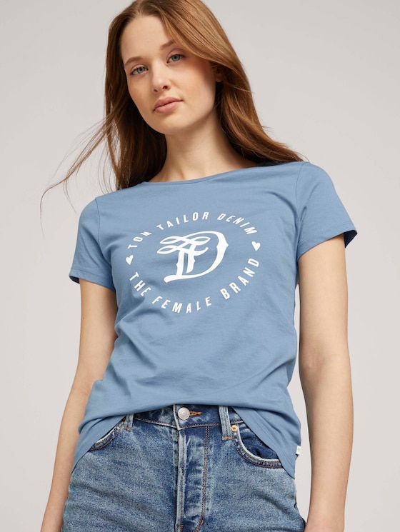 Jersey T-Shirt aus Bio-Baumwolle - Frauen - soft mid blue Jersey T-Shirt aus Bio-Baumwolle - Frauen - soft mid blue - 5 - TOM TAILOR Denim
