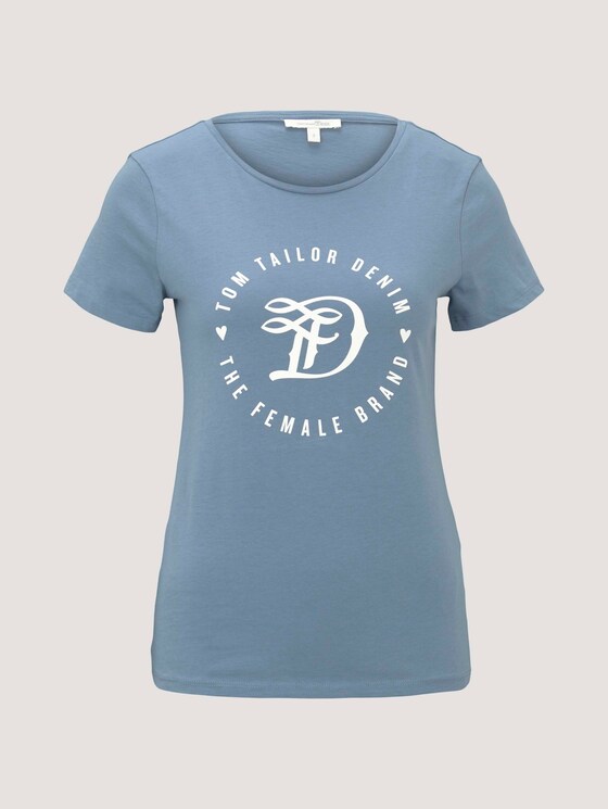 Jersey T-Shirt aus Bio-Baumwolle - Frauen - soft mid blue Jersey T-Shirt aus Bio-Baumwolle - Frauen - soft mid blue - 7 - TOM TAILOR Denim