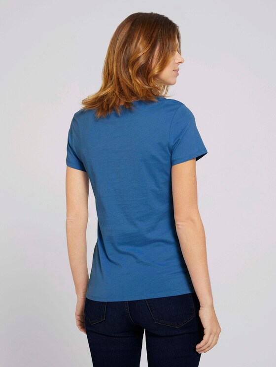 Jersey T-Shirt aus Bio-Baumwolle - Frauen - mid blue Jersey T-Shirt aus Bio-Baumwolle - Frauen - mid blue - 2 - TOM TAILOR Denim