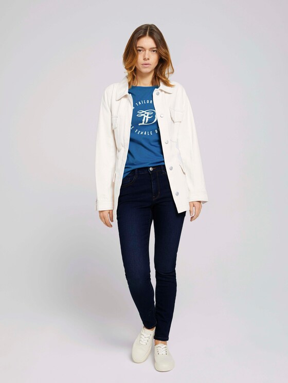 Jersey T-Shirt aus Bio-Baumwolle - Frauen - mid blue Jersey T-Shirt aus Bio-Baumwolle - Frauen - mid blue - 3 - TOM TAILOR Denim