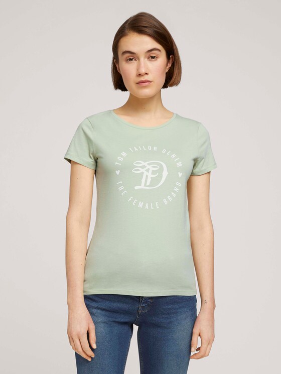 Jersey T-Shirt aus Bio-Baumwolle - Frauen - light dusty green Jersey T-Shirt aus Bio-Baumwolle - Frauen - light dusty green - 1 - TOM TAILOR Denim