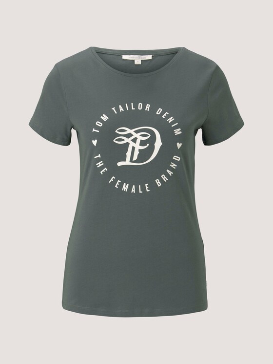 Jersey T-Shirt aus Bio-Baumwolle - Frauen - dusty pine green Jersey T-Shirt aus Bio-Baumwolle - Frauen - dusty pine green - 7 - TOM TAILOR Denim