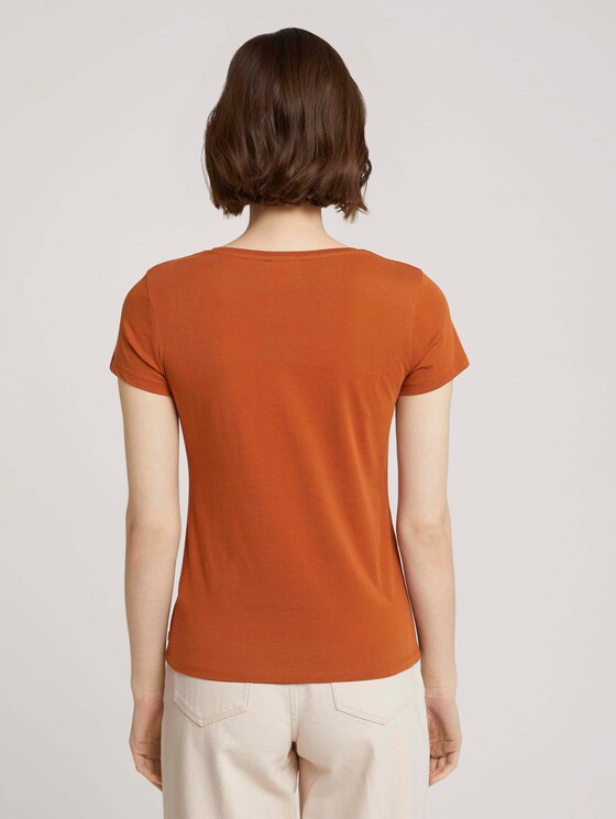 Jersey T-Shirt aus Bio-Baumwolle - Frauen - amber brown Jersey T-Shirt aus Bio-Baumwolle - Frauen - amber brown - 2 - TOM TAILOR Denim