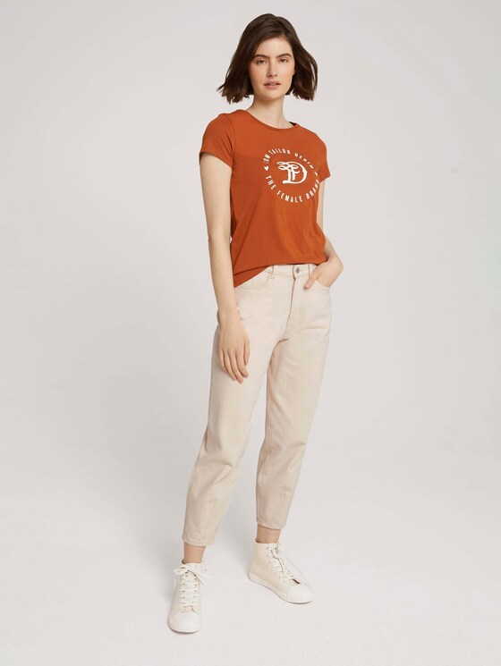Jersey T-Shirt aus Bio-Baumwolle - Frauen - amber brown Jersey T-Shirt aus Bio-Baumwolle - Frauen - amber brown - 3 - TOM TAILOR Denim