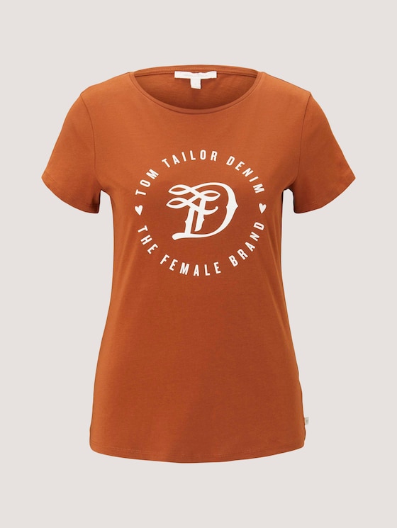 Jersey T-Shirt aus Bio-Baumwolle - Frauen - amber brown Jersey T-Shirt aus Bio-Baumwolle - Frauen - amber brown - 7 - TOM TAILOR Denim