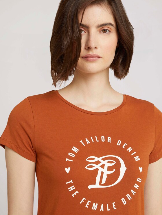 Jersey T-Shirt aus Bio-Baumwolle - Frauen - amber brown Jersey T-Shirt aus Bio-Baumwolle - Frauen - amber brown - 9 - TOM TAILOR Denim