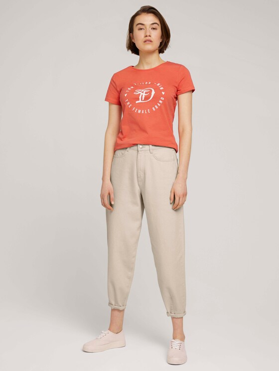 Jersey T-Shirt aus Bio-Baumwolle - Frauen - sundown coral Jersey T-Shirt aus Bio-Baumwolle - Frauen - sundown coral - 3 - TOM TAILOR Denim