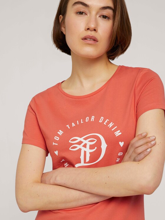 Jersey T-Shirt aus Bio-Baumwolle - Frauen - sundown coral Jersey T-Shirt aus Bio-Baumwolle - Frauen - sundown coral - 5 - TOM TAILOR Denim