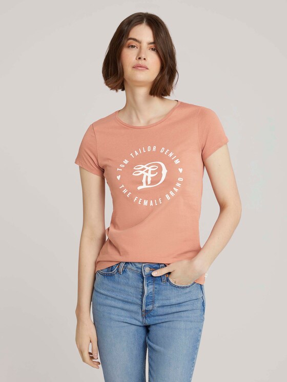 Jersey T-Shirt aus Bio-Baumwolle - Frauen - clay-rose Jersey T-Shirt aus Bio-Baumwolle - Frauen - clay-rose - 1 - TOM TAILOR Denim