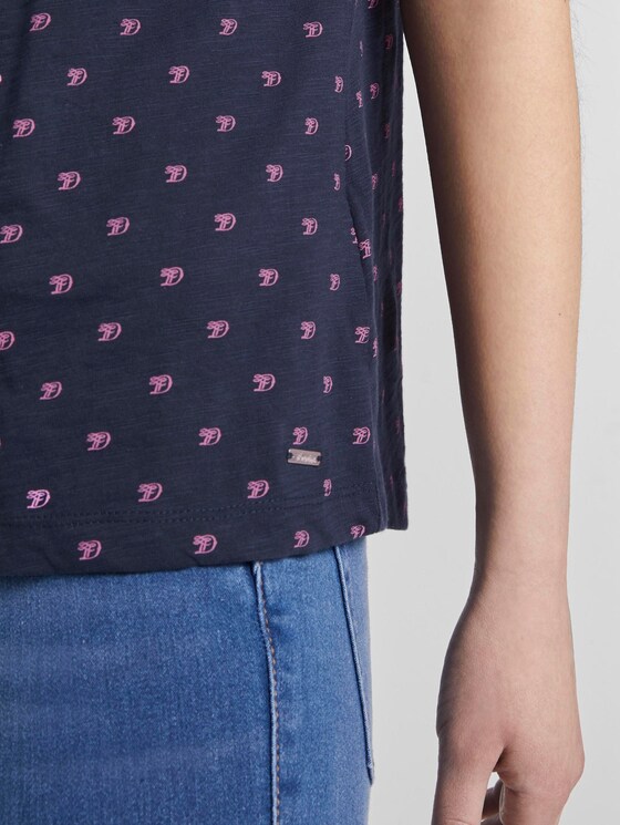 T-Shirt mit Allover Logo-Print - Frauen - navy logo print T-Shirt mit Allover Logo-Print - Frauen - navy logo print - 10 - TOM TAILOR Denim