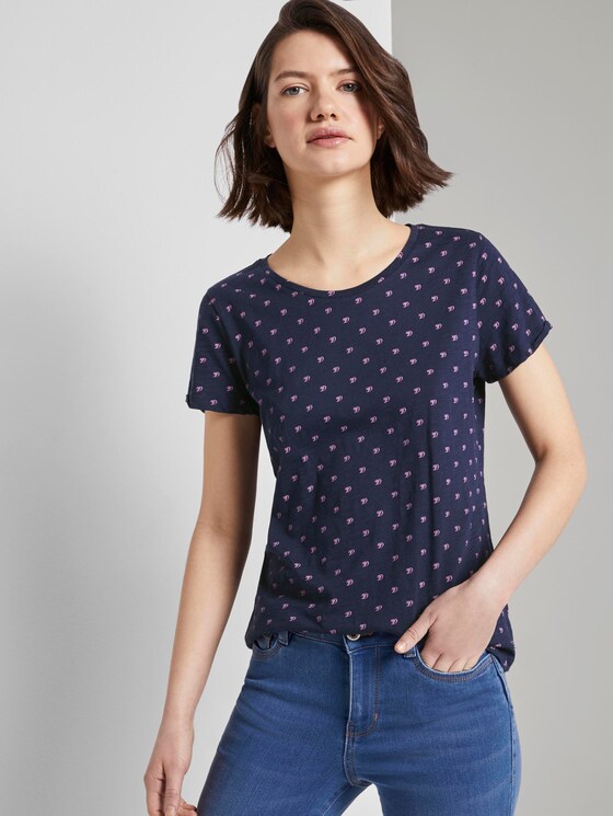T-Shirt mit Allover Logo-Print - Frauen - navy logo print T-Shirt mit Allover Logo-Print - Frauen - navy logo print - 5 - TOM TAILOR Denim
