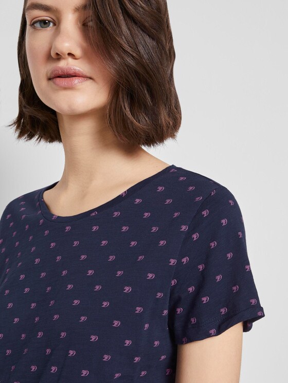 T-Shirt mit Allover Logo-Print - Frauen - navy logo print T-Shirt mit Allover Logo-Print - Frauen - navy logo print - 9 - TOM TAILOR Denim