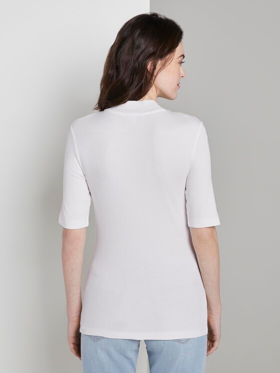 T-Shirt mit Stehkragen - Frauen - Off White T-Shirt mit Stehkragen - Frauen - Off White - 2 - TOM TAILOR Denim