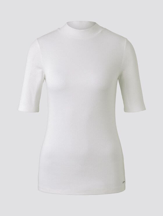T-Shirt mit Stehkragen - Frauen - Off White T-Shirt mit Stehkragen - Frauen - Off White - 7 - TOM TAILOR Denim