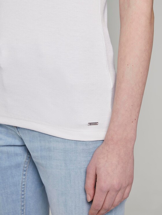T-Shirt mit Stehkragen - Frauen - Off White T-Shirt mit Stehkragen - Frauen - Off White - 9 - TOM TAILOR Denim