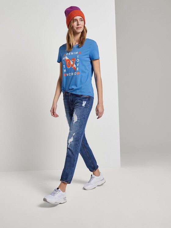 T-Shirt mit Love-Print - Frauen - water sport blue T-Shirt mit Love-Print - Frauen - water sport blue - 3 - TOM TAILOR Denim