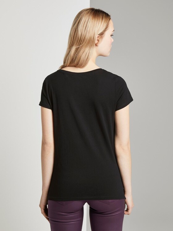 Cut-Out T-Shirt mit Bio-Baumwolle - Frauen - Deep Black Cut-Out T-Shirt mit Bio-Baumwolle - Frauen - Deep Black - 2 - TOM TAILOR Denim