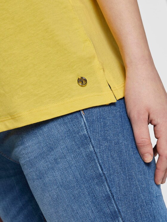 Biologisch T-shirt met vetersluiting - Vrouwen - Golden Summer Yellow Biologisch T-shirt met vetersluiting - Vrouwen - Golden Summer Yellow - 10 - TOM TAILOR Denim