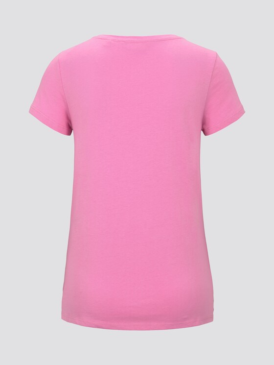 Biologisch T-shirt met vetersluiting - Vrouwen - wild orchid pink Biologisch T-shirt met vetersluiting - Vrouwen - wild orchid pink - 8 - TOM TAILOR Denim