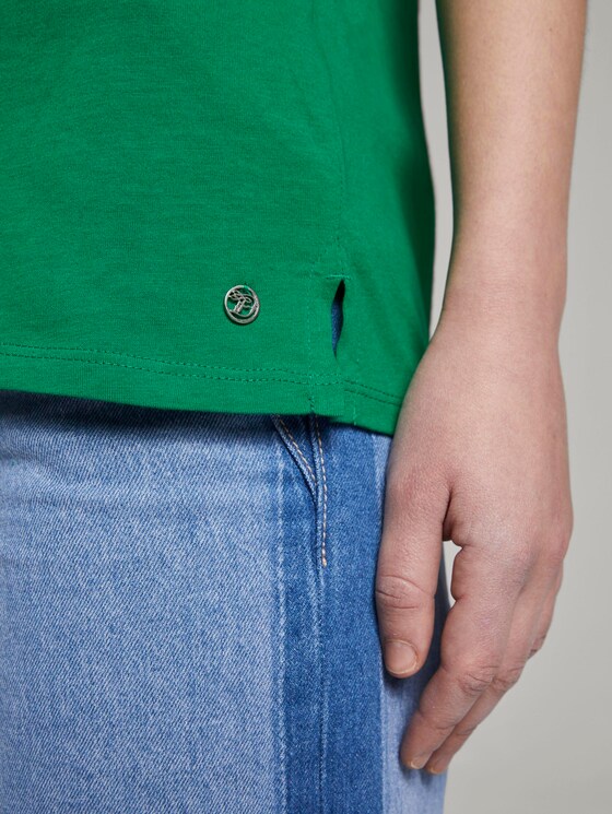 Organic T-shirt with lacing - Women - fresh bright green Organic T-shirt with lacing - Women - fresh bright green - 10 - TOM TAILOR Denim
