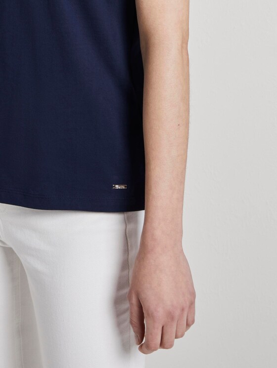 Jersey T-Shirt mit Kontrast-Details - Frauen - Real Navy Blue Jersey T-Shirt mit Kontrast-Details - Frauen - Real Navy Blue - 10 - TOM TAILOR Denim