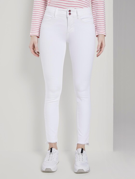 Alexa Skinny Jeans mit Fransen - Frauen - White Denim Alexa Skinny Jeans mit Fransen - Frauen - White Denim - 1 - TOM TAILOR