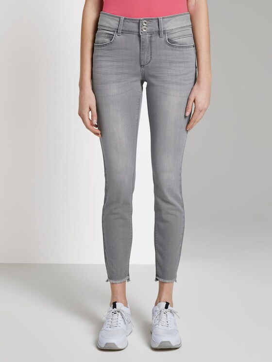 Alexa Skinny Jeans mit Fransen - Frauen - clean light stone grey denim Alexa Skinny Jeans mit Fransen - Frauen - clean light stone grey denim - 1 - TOM TAILOR