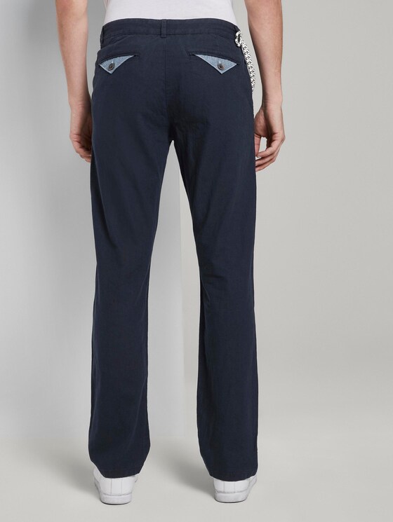 Travis Regular Hose aus Leinengemisch mit Kordelband - Männer - Sky Captain Blue Travis Regular Hose aus Leinengemisch mit Kordelband - Männer - Sky Captain Blue - 2 - TOM TAILOR